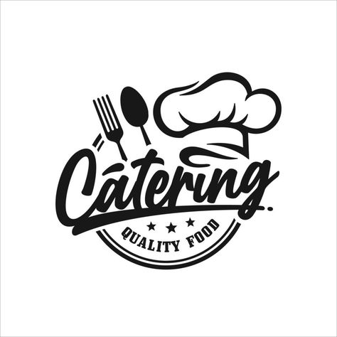 Catering quality food design premium logo Design, Design Logo, Food Design, Premium Vector, Logo Design