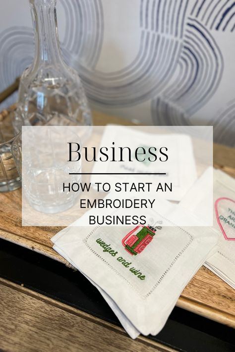 Start Embroidery Business, Starting A Sewing Business From Home, Small Business Embroidery, Starting Embroidery Business, How To Start An Embroidery Business, Starting An Embroidery Business, Embroidery Things To Sell, Hand Embroidery Business Ideas, Machine Embroidery Ideas For Beginners