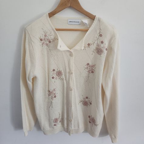Vintage Nwot Beaded/Sparkle/Embroidered Floral & Bow Design Cardigan Size Small/Medium Shoulder Pads Approximate Dimensions Pit To Pit 21" Length 26" Alfred Dunner Sweaters, Multicolor Knit, Zip Front Sweater, Embellished Cardigan, Black Cardigan Sweater, Heavy Sweaters, Embroidered Cardigan, Floral Cardigan, Embroidered Sweater