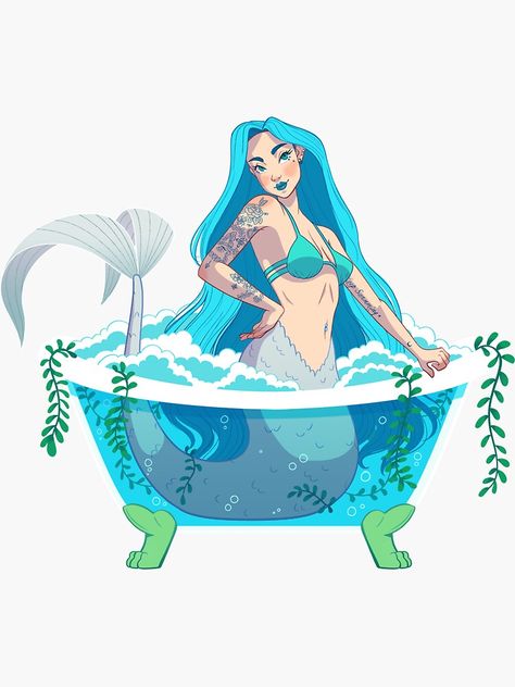 Sticker Designs, Mermaid Bath, Mermaid Sticker, Blue Mermaid, Horse Stuff, A Mermaid, Bath Bomb, Top Artists, Sticker Design