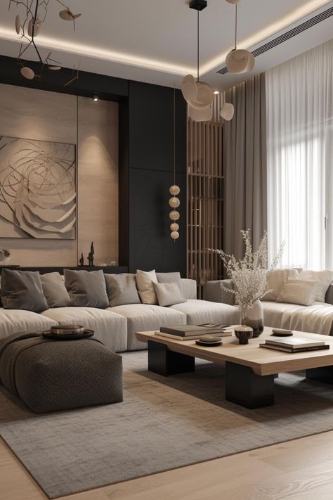 Japandi Living Room, Japandi Living, Interior Design Per La Casa, غرفة ملابس, Home Design Living Room, Transitional Living Rooms, Decor Home Living Room, Decor Minimalist, Design Living Room