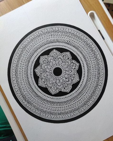 Shruti Patil on Instagram: "It is only when we are no longer fearful that we begin to create . . . . . . #art #artwork #artistsoninstagram #artist #instagood #instagram #mandala #mandalaart #mandalalove #mandaladrawing" Mandalas, Mandala Art Pattern Design, Drawing Mandala Ideas, Best Mandala Art Design, Mandala Design Art Easy, Mandala Sketch Simple, Modern Mandala Art, Mandala Art Simple Design, Drawing Ideas Mandala