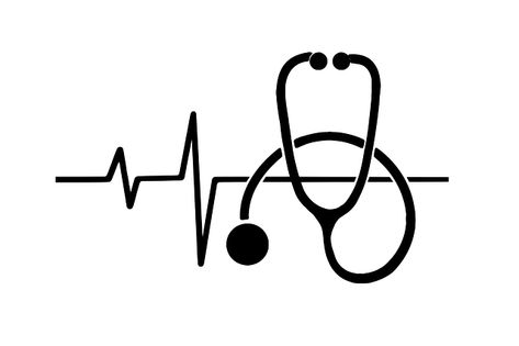 Heartbeat + stethoscope Stethoscope Drawing, Nurses Week Quotes, Medical Tattoo, Medical Wallpaper, Cabinet Medical, Siluete Umane, Medical Icon, Medical Symbols, Medical Logo