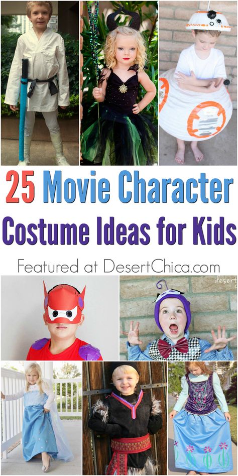 Need a little costume inspiration? Check out these Movie Character Halloween Costume ideas. via @DesertChica Movie Character Costumes Diy, Easy Movie Character Costumes, Movie Character Dress Up, Character Costume Ideas, Movie Character Halloween Costumes, Character Costumes Diy, Sew Costume, Movie Character Ideas, Disney Costumes For Kids