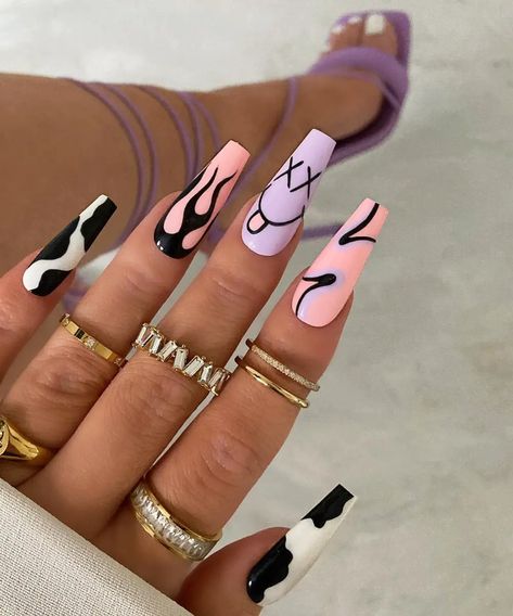 Must-Have Summer Nail Colors and Trends for the Season! - WomenSew Edgy Square Nails, Nail Ideas Unique, Edc Nails Designs, Gemini Nails, Nails Drawing, Nails Airbrush, Rave Nails, App Filter, Vibrant Nails