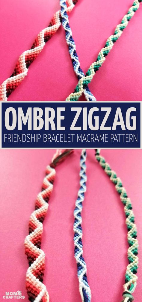 Zig Zag Friendship Bracelet Pattern, Zig Zag Friendship Bracelet, Diy Gifts For Your Best Friend, Ombre Macrame, Bracelet Making Tutorial, Chevron Friendship Bracelets, String Bracelet Patterns, Diy Friendship Bracelet, Friendship Bracelets Easy