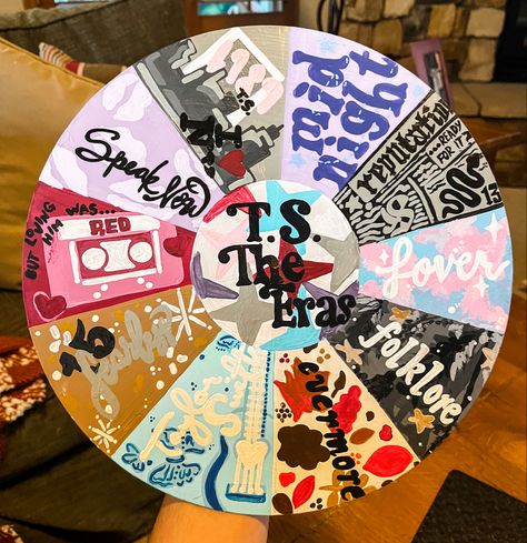 Taylor Swift Eras Tour Vinyl Painted Vinyl Revord Taylor Swift Albums Taylor Swift painted vinyl record Painted Vinyl Record, Taylor Swift Cd, Vinyl Record Art Ideas, Taylor Swift Albums, Painted Records, Vinyl Paintings, Painted Record, Taylor Swift Birthday Party Ideas, Painted Vinyl Records