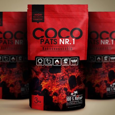 Design a bag for barbecue charcoal pats | Product packaging contest | 99designs Custom Product Packaging, Charcoal Bags, Charcoal Briquettes, Outdoor Restaurant Design, Best Charcoal, Packaging Template Design, Packaging Template, Charcoal Bbq, Outdoor Restaurant