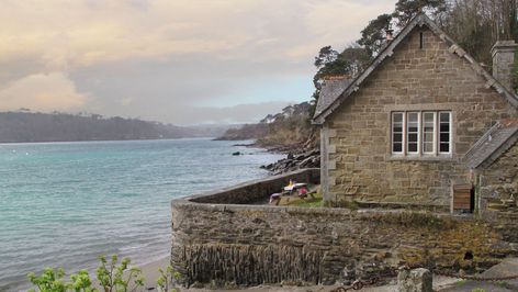 Durgan Old School House | National Trust English Cottages, Cottages Uk, Cheap Houses For Sale, British Beaches, Cottages By The Sea, Uk Beaches, Old School House, Cheap Houses, Cottage By The Sea