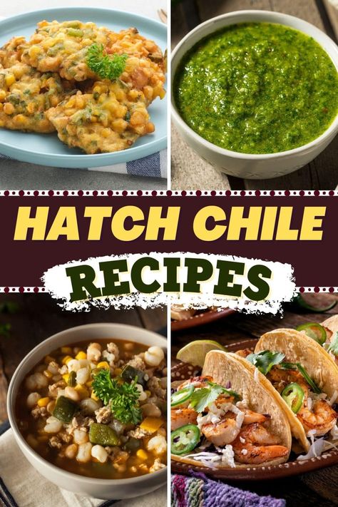 If you've never tried any Hatch chile recipes before, prepare to fall in love. Grown in New Mexico, they offer any dish a delicate and unique flavor. Fresh Hatch Green Chile Recipes, Red Chile Recipes, New Mexico Recipes, Hatch Green Chili Recipe, Hatch Chili Recipes, Breakfast Chilaquiles, Hatch Chile Recipes, Mexico Recipes, Green Chili Recipes