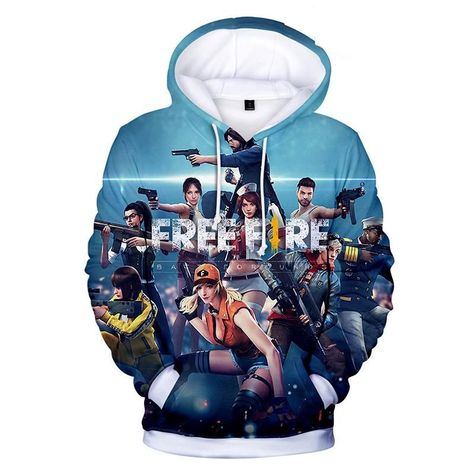 Male Tracksuit, Game Free Fire, Free Fire Game, Fre Fire, Kids Streetwear, Harajuku Hoodie, Gaming Hoodie, Hip Hop Sweatshirts, Men Hoodies