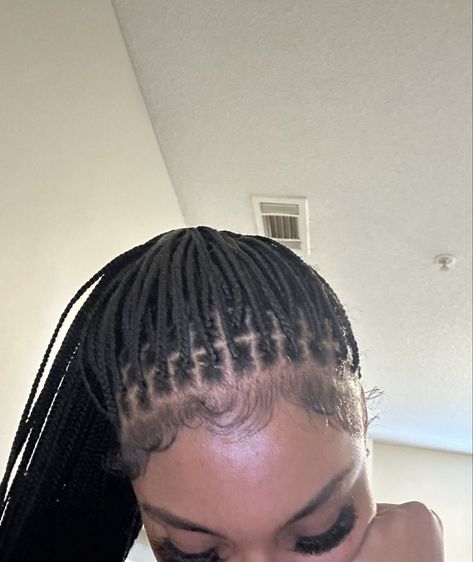 Small Traditional Box Braids, Knee Length Knotless Braids, Small Knotless, Ponytail Braids, Soft Edges, Quick Braided Hairstyles, Dyed Hair Inspiration, Box Braids Hairstyles For Black Women, Braided Cornrow Hairstyles