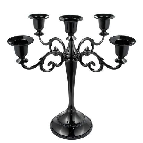 PRICES MAY VARY. 5-Arms metal candelabra, 10.2 inch tall, made of polished zinc alloy, easy to hold five candles. Size: 10.2X10.6 Inch,the size of each candle head is 1.7x1.9 inch For Home Decor Wedding Halloween Christmas Anniversary Church Party This item is easy to install Note: candles not included