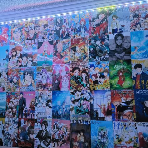 Anime Wall Collage, Anime Bedroom Ideas, Ocean Room Decor, Ocean Room, Otaku Room, Anime Wall, Dark Home Decor, Organization Gifts, Anime Decor