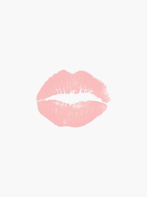 "Pink Kiss" Sticker by hmessa17 | Redbubble Pastel, Pink Kisses Wallpaper, Kisses Wallpaper, Pastel Pink Ombre, Kiss Graphic, Pink Kisses, White Backround, Kiss Sticker, Kiss Emoji