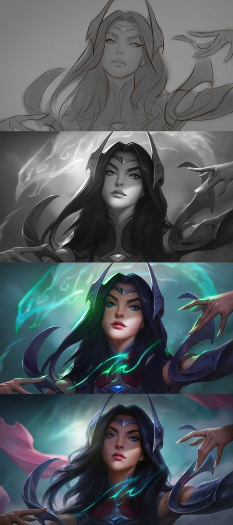 Irelia Fanart, League Of Legends Fanart, Zed League Of Legends, 얼굴 드로잉, League Of Legends Characters, Splash Art, Digital Portrait Art, It's Funny, Lol League Of Legends