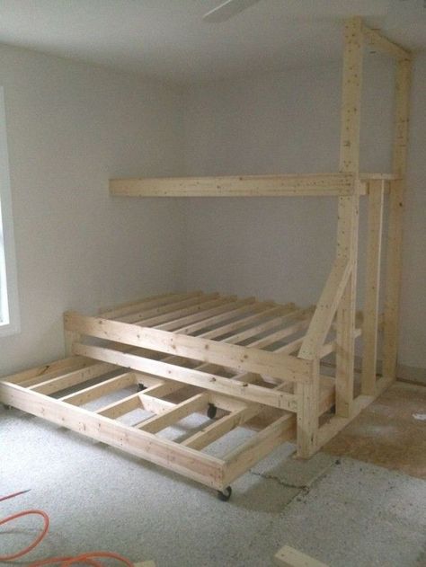 30 DIY Bunk Bed Plans You Can Make Easily - Mint Design Blog Diy Bunk Beds Plans, Bunk Bed Plan, Bunk Bed Plans, Triple Bunk Beds, Bunk Bed With Slide, Modern Bunk Beds, Diy Bunk Bed, Loft Bunk Beds, Bunk Beds Built In