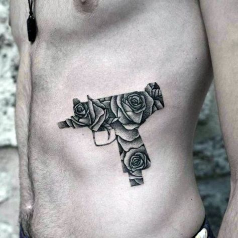 50 Uzi Tattoo Ideas For Men - Firearm Designs Hanya Tattoo, Gangsta Tattoos, Tattoo Zeichnungen, Small Tattoos Simple, Disney Tattoo, Diy Tattoo, Tattoos For Daughters, Tattoo Life, Dope Tattoos