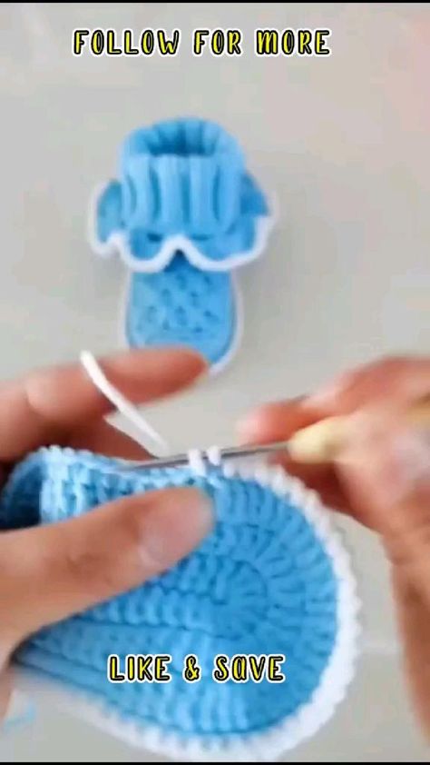 Pin on Crochet like and share Projek Mengait, Shoe Tutorial, Crochet Baby Dress Free Pattern, Knitting Bag Pattern, Crochet Baby Booties Pattern, Baby Booties Knitting Pattern, Easy Crochet Hat, Crochet Baby Boots, Quick Crochet Patterns