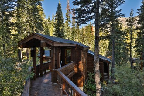 Enter to Win a Weekend Stay at a Mountainside Cabin in Tahoe, Redone by Heath Ceramics - Remodelista Alpine Cabin, Lake Tahoe Cabin, Tahoe Cabin, Rectangle Tiles, Swimming Pond, Heath Ceramics, Alpine Meadow, Getaway Cabins, California Cool