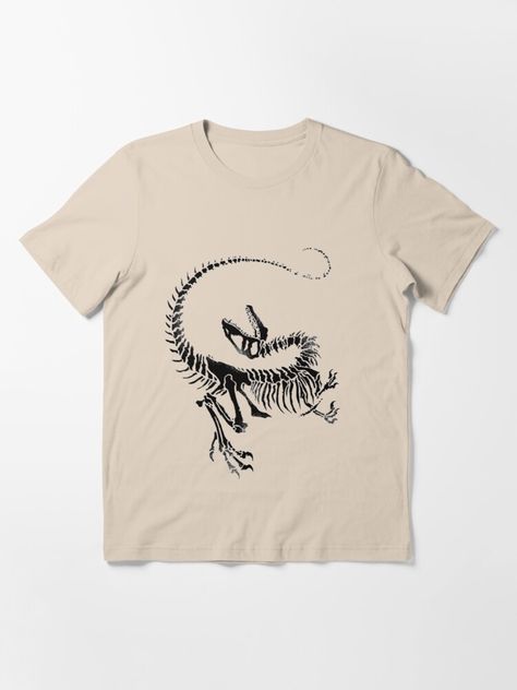 "Velociraptor Skeleton Print" T-shirt for Sale by JJJericho | Redbubble | dinosaur t-shirts - dinosaurs t-shirts - jurassic t-shirts Dinosaur Outfit Aesthetic, Dino Clothes, Velociraptor Skeleton, Dinosaur Clothes, Dinosaur Graphic Tee, Dinosaur Tshirt, Dinosaur Outfit, Dinosaur Skeleton, Skeleton Print