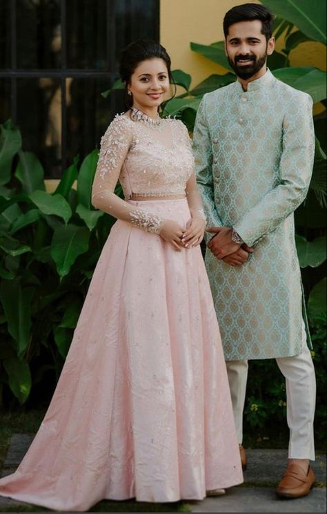 Reception Look Groom Indian, Groom Wedding Reception Outfit, Ingejment Dress, Kerala Reception Dress For Couples, Latest Gown Designs For Engagement, Christian Betrothal Dress, Kerala Christian Engagement Dress Couple, Christian Engagement Dress For Men, Engagment Dress 2022