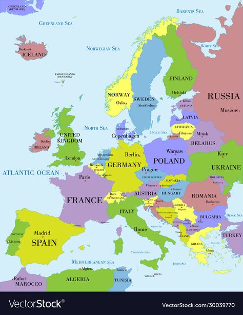 Europe Map Printable, World Map Europe, World Geography Map, Faroe Islands Denmark, World Map With Countries, Maps Aesthetic, Map Of Europe, Geography Map, India Map