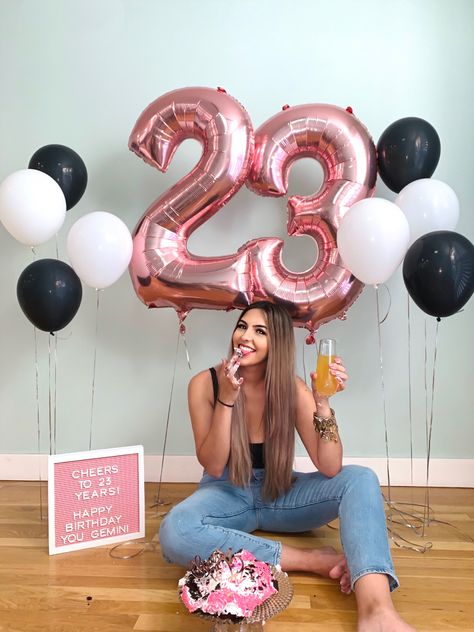 23rd Birthday Decorations, Happy Birthday 23, Surprise Birthday Decorations, Birthday Decorations For Men, Birthday Party At Home, Birthday Goals, 34th Birthday, Cute Birthday Pictures, 21st Birthday Photoshoot