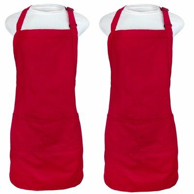 Symple Stuff Plain Apron Colour: Red Gingerbread Apron, Plain Apron, Flirty Aprons, Restaurant Aprons, Cupcake Apron, Red Plain, Striped Apron, Chef Clothes, Girl Apron