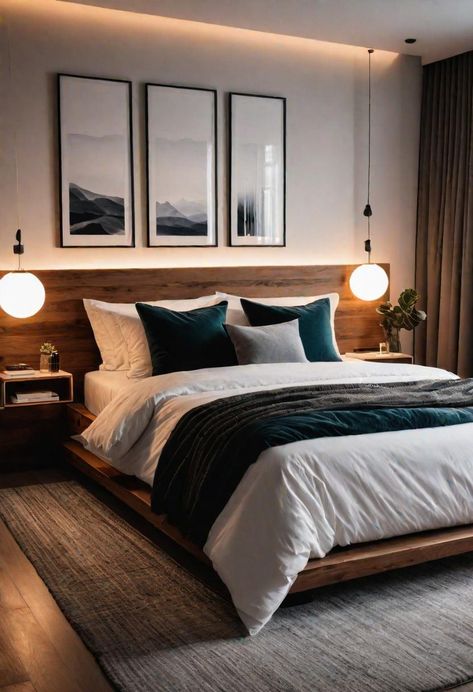 39 Modern Bedroom Designs: Where Comfort Meets Sleek Style Bedroom With Back Window, Masculine Contemporary Bedroom, Man Bedroom Ideas Masculine Interior, Bedroom Ideas European Style, Living Room With Small Windows, Tropical Master Bedrooms Decor, Bedroom Ideas With Brown Furniture, Dark Floor Bedroom, Cozy Modern Cabin