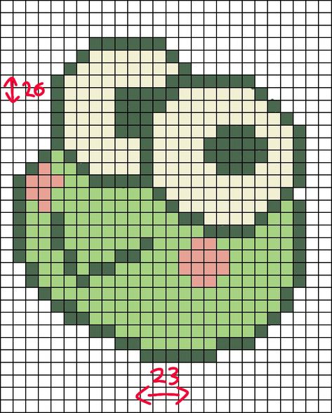 Sanrio Graph Paper, Frog Pixel Art, Sanrio Pixel Art, Mini Pixel Art, 32x32 Pixel Art Grid, Pixel Grid, Graph Crochet, Easy Pixel Art, Pixel Art Tutorial