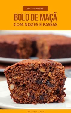 Bolo de maçã integral e fofinho - O famoso bolo de bruxa | Mel e Pimenta Essen, Cape Verde Food, Bruchetta Recipe, Bolo Fit, Healthy Kitchen, Culinary Recipes, Cookies Recipes Christmas, Homemade Cakes, Healthy Dessert