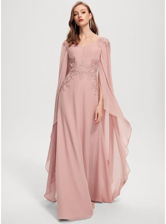 Chiffon Gowns With Sleeves, Formal Dresses With Long Sleeves, Long Sleeve Maxi Evening Dress, Chiffon Dresses With Sleeves, Floor Length Sleeves, Modest Evening Dresses, Black Tie Wedding Guest Dress, Net Gowns, Modest Evening Dress
