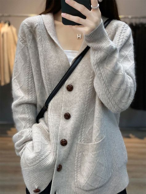 An exclusive offer for you——Affordable prices at JustFashionNow store, SPU: 2ISWB87F07, Color: Gray, Waistlines:Natural, Activity:Daily. Plain Sweaters, Hooded Cardigan Sweater, Beige Vest, Streetwear Mode, Knitting Women Cardigan, Cashmere Jacket, Cardigan Sweater Jacket, Beige Cardigan, Women Long Sleeve Tops