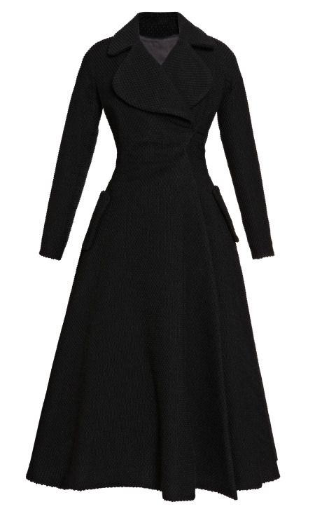 C Coat Dress With Tuille Fusing by Emilia Wickstead for Preorder on Moda Operandi Emilia Wickstead Dress, Black Dress Coat, Long Black Coat, Emilia Wickstead, Dress Coat, Elegantes Outfit, Mein Style, Coat Outfits, Mode Hijab