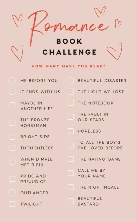 Romance Book Challenge, Book Checklist, Reading List Challenge, Book Reading Journal, The Hating Game, Reading Goals, Fantasy Books To Read, Book Challenge, Beautiful Disaster