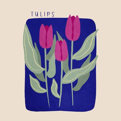 Tulips Art, Floral Poster, Happy Flowers, Pretty Prints, Flower Illustration, Botanical Flowers, Floral Wall Art, Floral Botanical, Wall Hooks