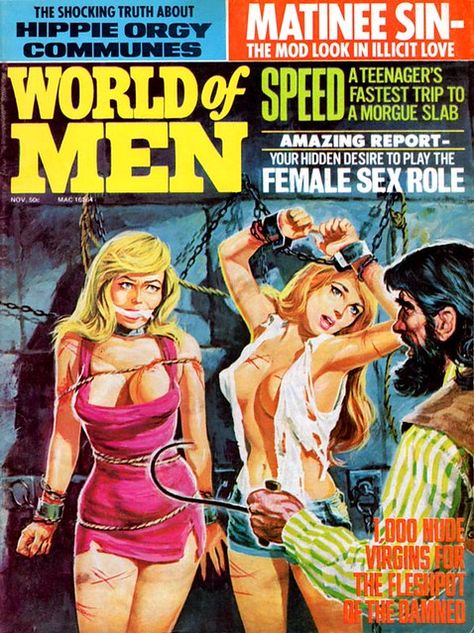 World of Men, Nov 1972 - www.MensPulpMags.com - | Cover pain… | Flickr Memory Artwork, Pulp Fiction Magazine, Pulp Adventure, Pulp Fiction Book, Adventure Magazine, Mod Look, Pulp Fiction Art, Pulp Novels, Film Posters Vintage