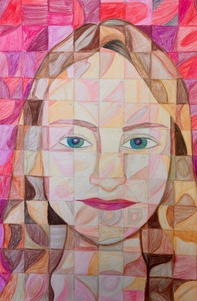 Chuck Close Style Self Portrait by the 8th Grade – Synergeyes Chuck Close Grid Portraits, High School Self Portrait Project, Grid Portrait Drawing, Chuck Close Art, Grid Portrait, Self Portrait Project, Grid Painting, Grid Drawing, Self Portrait Art