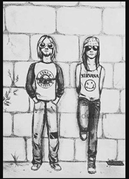 If only, if only…😊🔫🌹 #kurtcobain #axlrose #nirvana #gunsnroses #gunsandroses #gnr #grunge #90srock #90smusic #sunsetstrip #hairmetal #sleazerock #glamrock #rockart #axlvskurt #kurtvsaxl Rock Band Drawings, Drawing On Rocks Ideas, Band Drawings, Band Drawing, Seni Pop, Rock N Roll Art, Rock Band Posters, Nirvana Kurt Cobain, Music Drawings