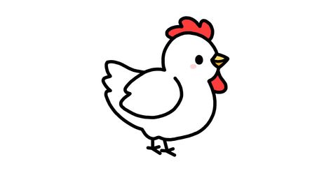 Chicken Drawings Easy, Chicken Sketch Easy, Drawing A Chicken, Chicken Simple Drawing, Drawing Chickens Easy, Chicken Outline Tattoo, Chicken Cartoon Cute, Tiny Chicken Tattoo, Chicken Doodle Art