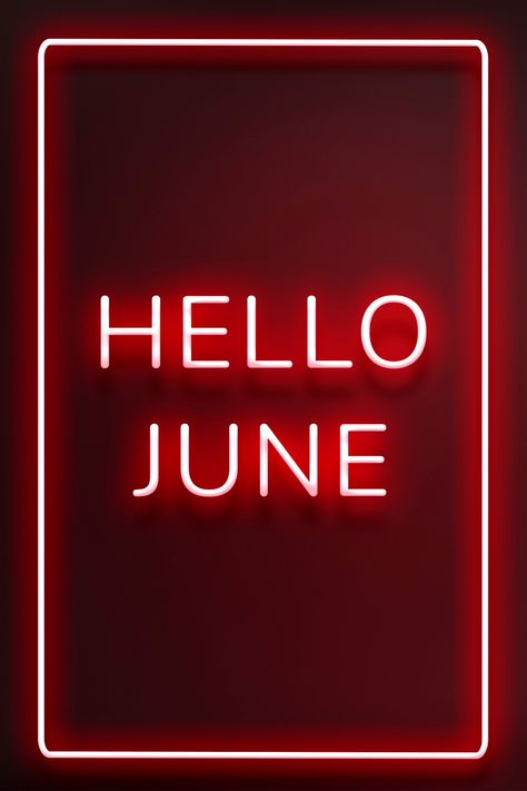 Hello June frame neon border text | free image by rawpixel.com Border Aesthetic, Aesthetic Frame, Hello June, Birthday Month, Download Free Images, Free Image, Fun Things, Design Resources, Neon Signs