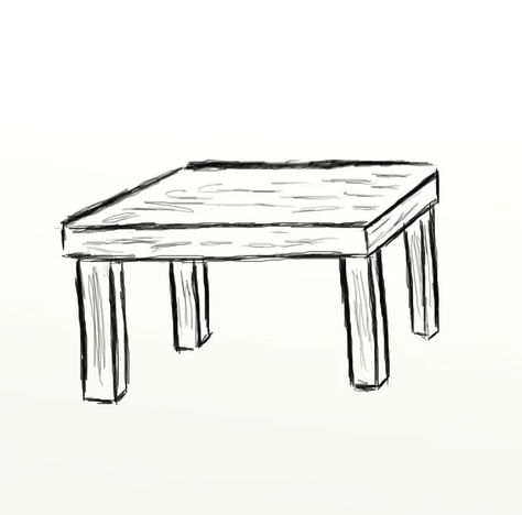 Table Drawing Easy, Coffee Table Sketch, Dinner Table Drawing, Dining Table Drawing, Tattoo Table, Table Sketch, Furniture Drawing, Table Drawing, Christ The Good Shepherd