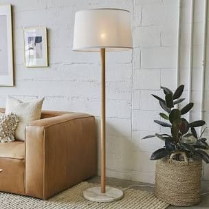 DIY: Koushi Lamp by Mark Eden Schooley Office Floor Lamps, Rattan Floor Lamp, Mid Century Modern Lamps, Floor Lamp Bedroom, White Floor, Floor Lamps Living Room, Condo Decorating, Floor Standing Lamps, White Floor Lamp