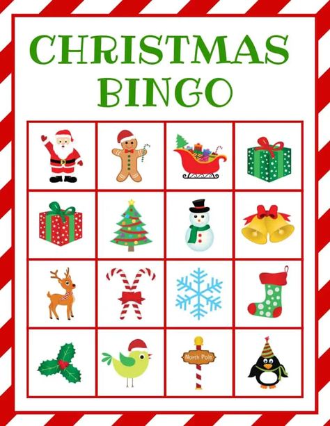 Natal, Christmas Bingo Free Printable, Holiday Bingo Cards, Bingo Printable Free, Games For The Family, Free Holiday Printables, Printable Christmas Bingo Cards, Christmas Bingo Printable, Bingo Free Printable