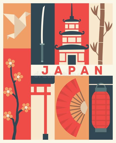 Vintage Travel Posters, Japan Background, Japan Illustration, Deco Poster, City Poster, Japon Illustration, Japan Design, Japan Art, Retro Poster