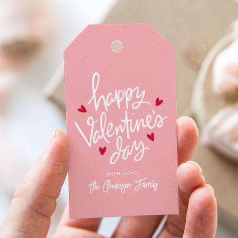 Cute Pink And Red Hearts Happy Valentines Day Gift Tags #zazzle #weddinginvitations #birthdayinvitations #babyshowerinvitations #zazzleinvitations #monogram #businesscards #graduation #homedecor Class Valentines Gifts, Cadeau St Valentin, San Valentin Ideas, Heart Gift Tags, Valentines Gift Tags, Valentines Gift Box, Class Valentines, Cute Valentines Day Gifts, Valentine's Day Greeting Cards