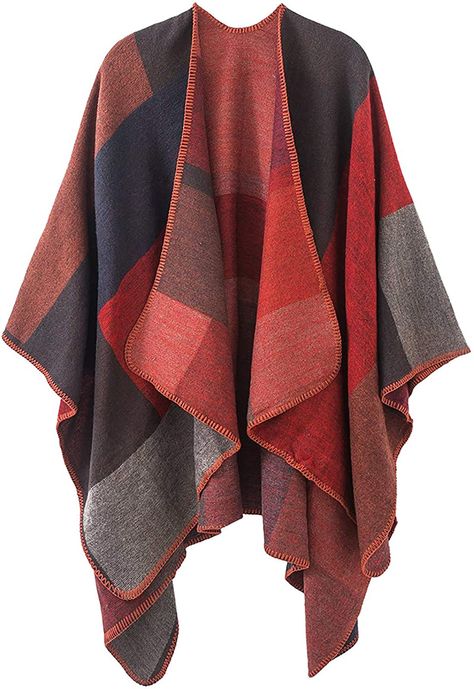 Women's Ponchos & Wraps, Poncho Coat Cape, Open Front Poncho, Poncho Pullover, Mens Cashmere Scarf, Traveling Photography, Knitting Cardigan, Plaid Capes, Cape Designs