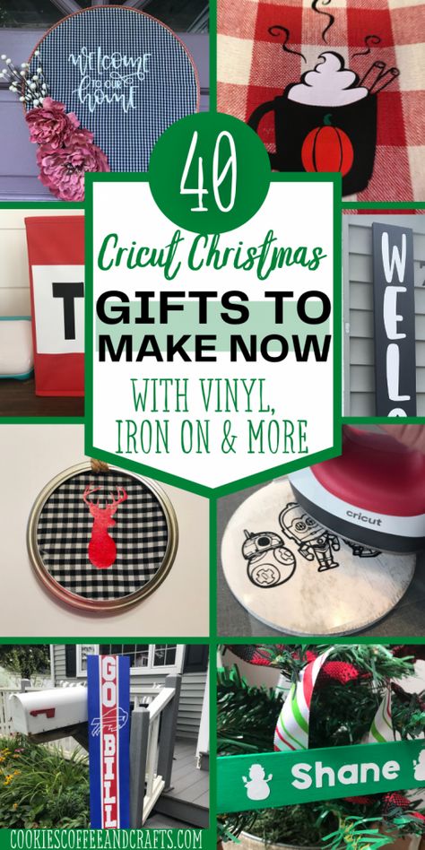 Easy Cricut Projects For Beginners Christmas, Personalized Cricut Gifts For Women, Christmas Gifts For Aunts Diy, Silhouette Christmas Gifts, Christmas Vynil Crafts, Circuit Gifts Ideas, Christmas Presents With Cricut, Co Worker Christmas Gift Ideas Cricut, Christmas Iron On Ideas