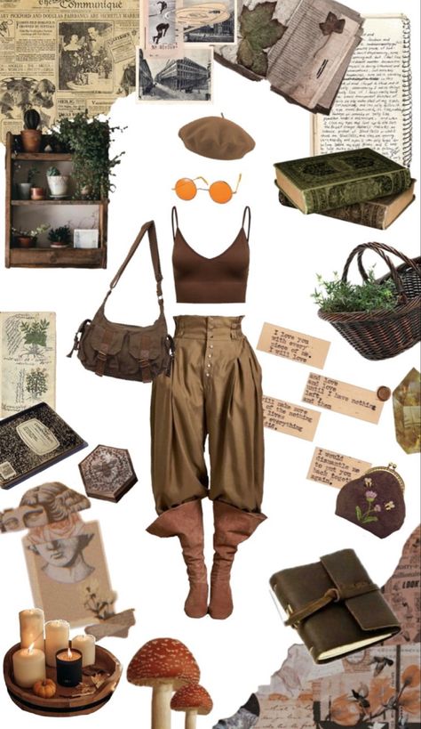 Explorer outfit for the Adventurer! 🍁 🎞 Follow me on Combyne app : Wildling 🌻🧡 #aesthetic #adventure #adventurecore #hobbitcore #goblincore #archaeology #aesthetics #explorer #exploreraesthetic #cottagecore #combyne Cabincore Aesthetic Fashion, Earth Clothing Aesthetic, Modern Adventurer Outfit, Forest Adventure Outfit, Vintage Adventurer Aesthetic, Hobbitcore Fashion Summer, Archaeology Outfit Woman, Willowcore Outfit, Traveller Aesthetic Outfits